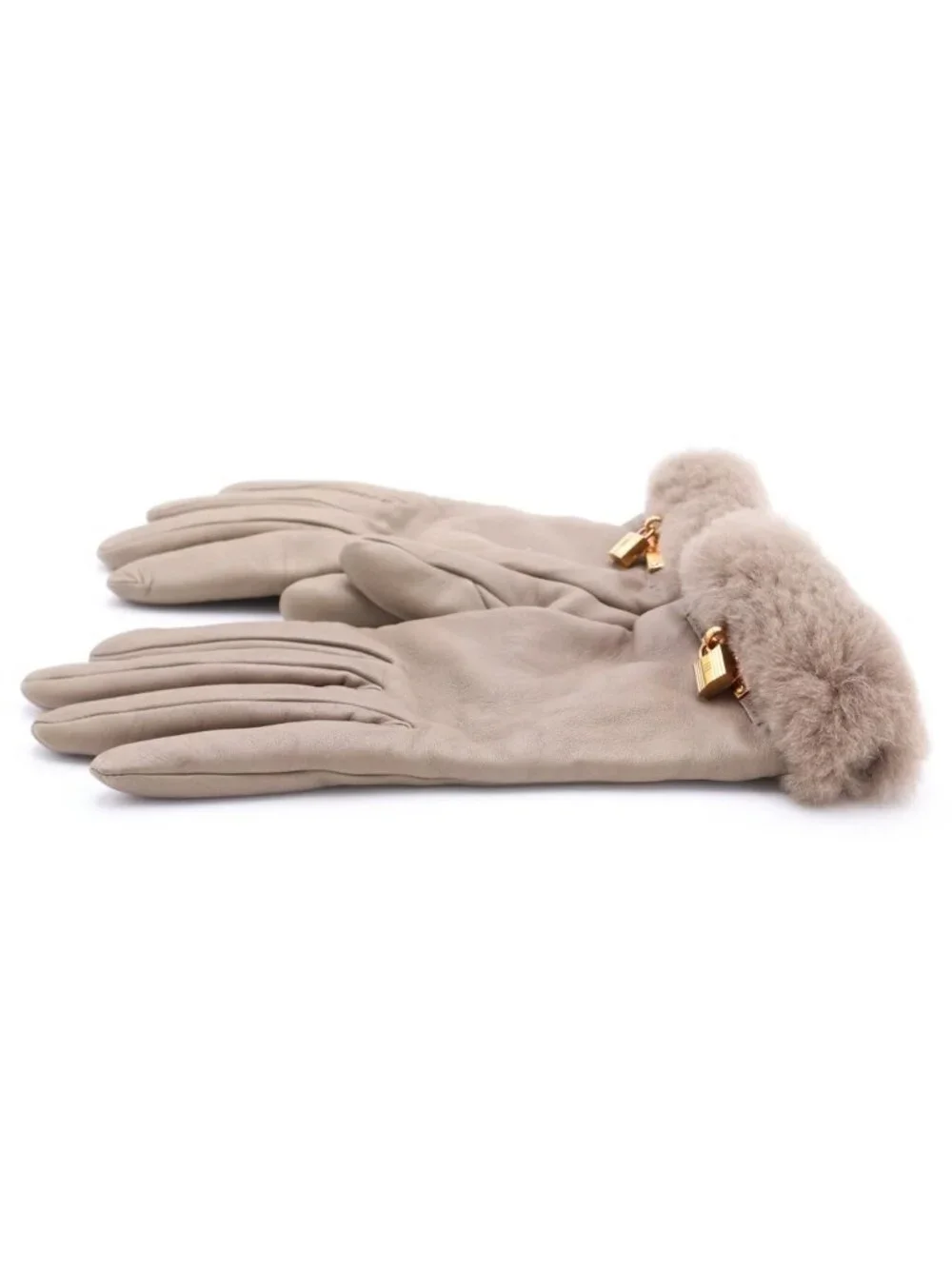 Hermes Kelly Glove Lambskin Mink Gold Beige Gloves